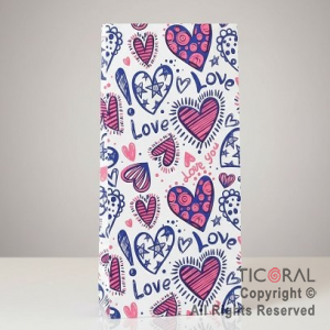 BOLSITA PAPEL CORAZONES GRAFITTI LOVE 12X24CM x 10